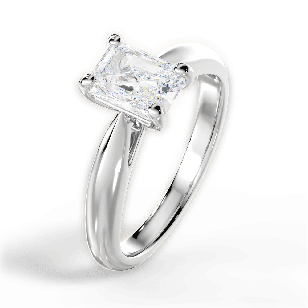 Amy Radiant Cut Lab Grown Diamond 14Kt White Gold Engagement Ring - View 2
