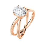 Ada Oval Cut Lab Grown Diamond 18Kt Rose Gold Engagement Ring - View 3
