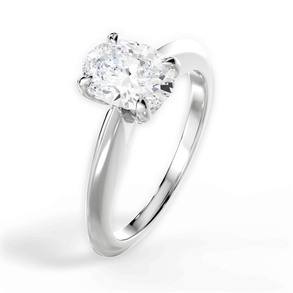 Amanda Oval Cut Lab Grown Diamond 14Kt White Gold Engagement Ring - View 4