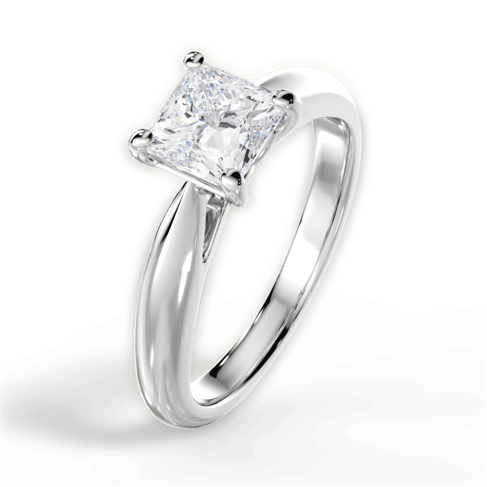 Amy Princess Cut Lab Grown Diamond 14Kt White Gold Engagement Ring - View 4