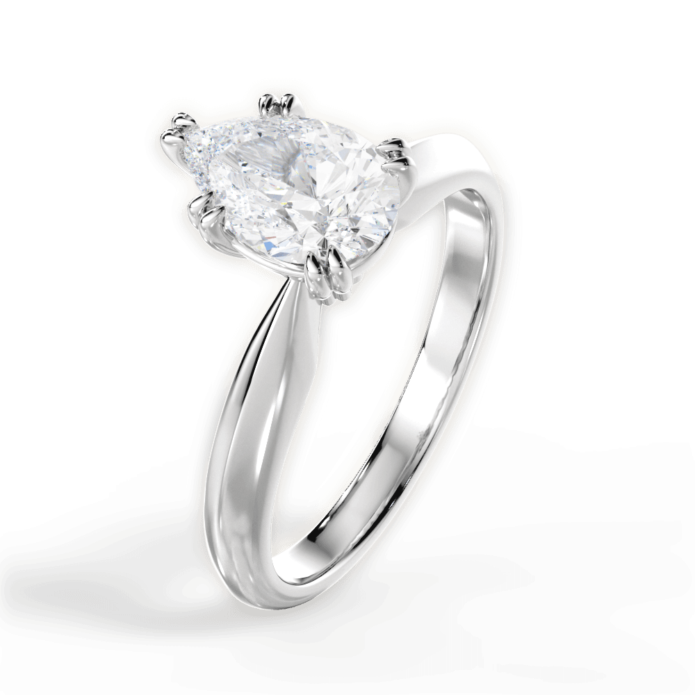 Anastasia Pear Cut Lab Grown Diamond Platinum Engagement Ring - View 2