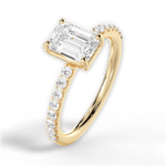 Elsie Emerald Cut Lab Grown Diamond 18Kt Yellow Gold Engagement Ring - View 3