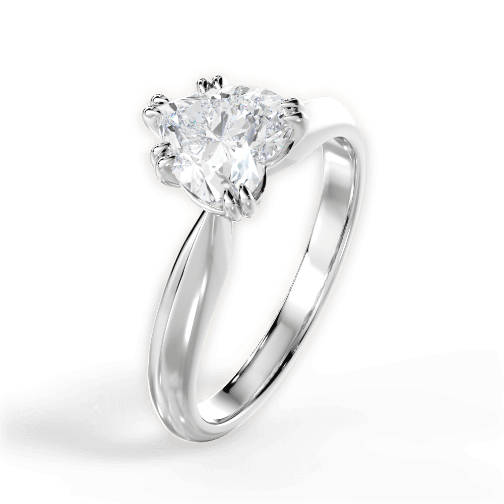 Anastasia Heart Cut Lab Grown Diamond 18Kt White Gold Engagement Ring - View 4