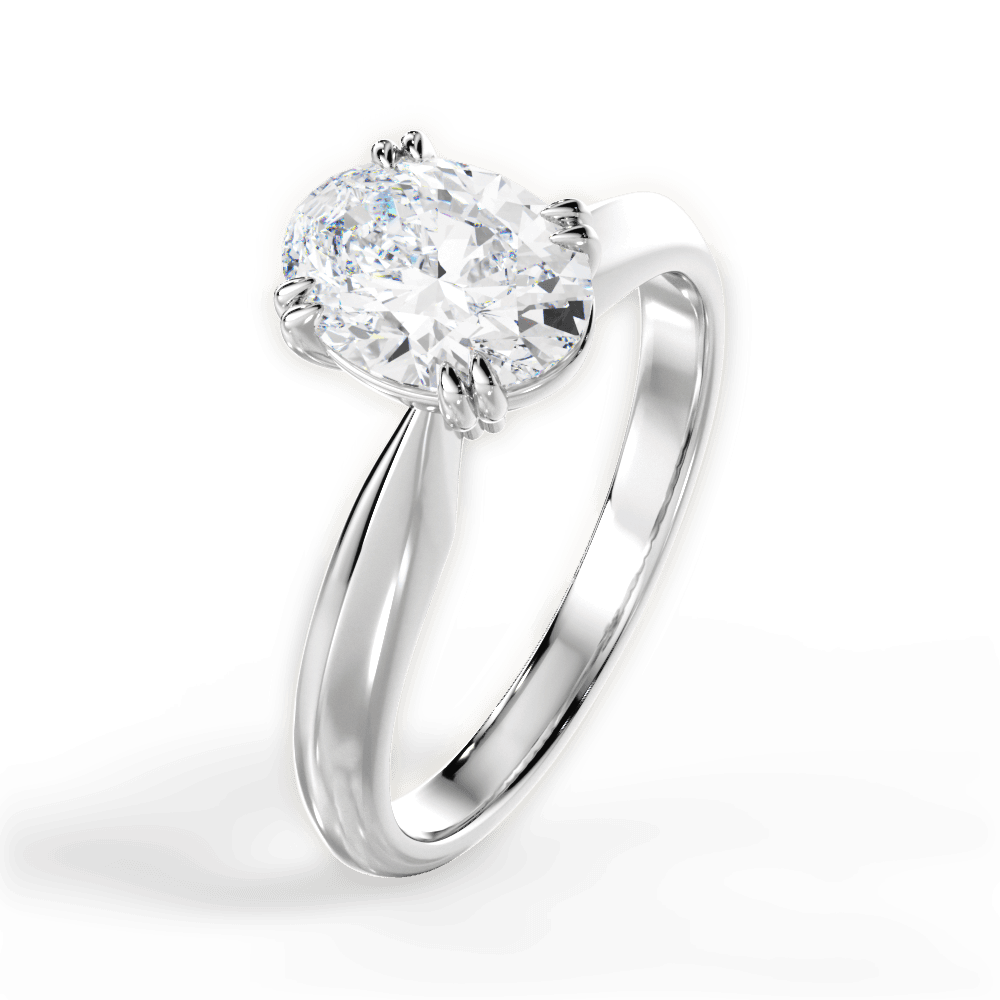 Anastasia Oval Cut Lab Grown Diamond Platinum Engagement Ring - View 4