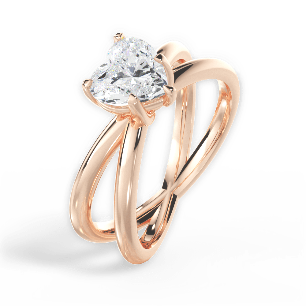 Ada Heart Cut Lab Grown Diamond 18Kt Rose Gold Engagement Ring - View 3