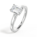 Angie Emerald Cut Lab Grown Diamond 14Kt White Gold Engagement Ring - View 3