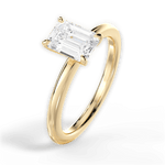 Allison Emerald Cut Lab Grown Diamond 18Kt Yellow Gold Engagement Ring - View 2