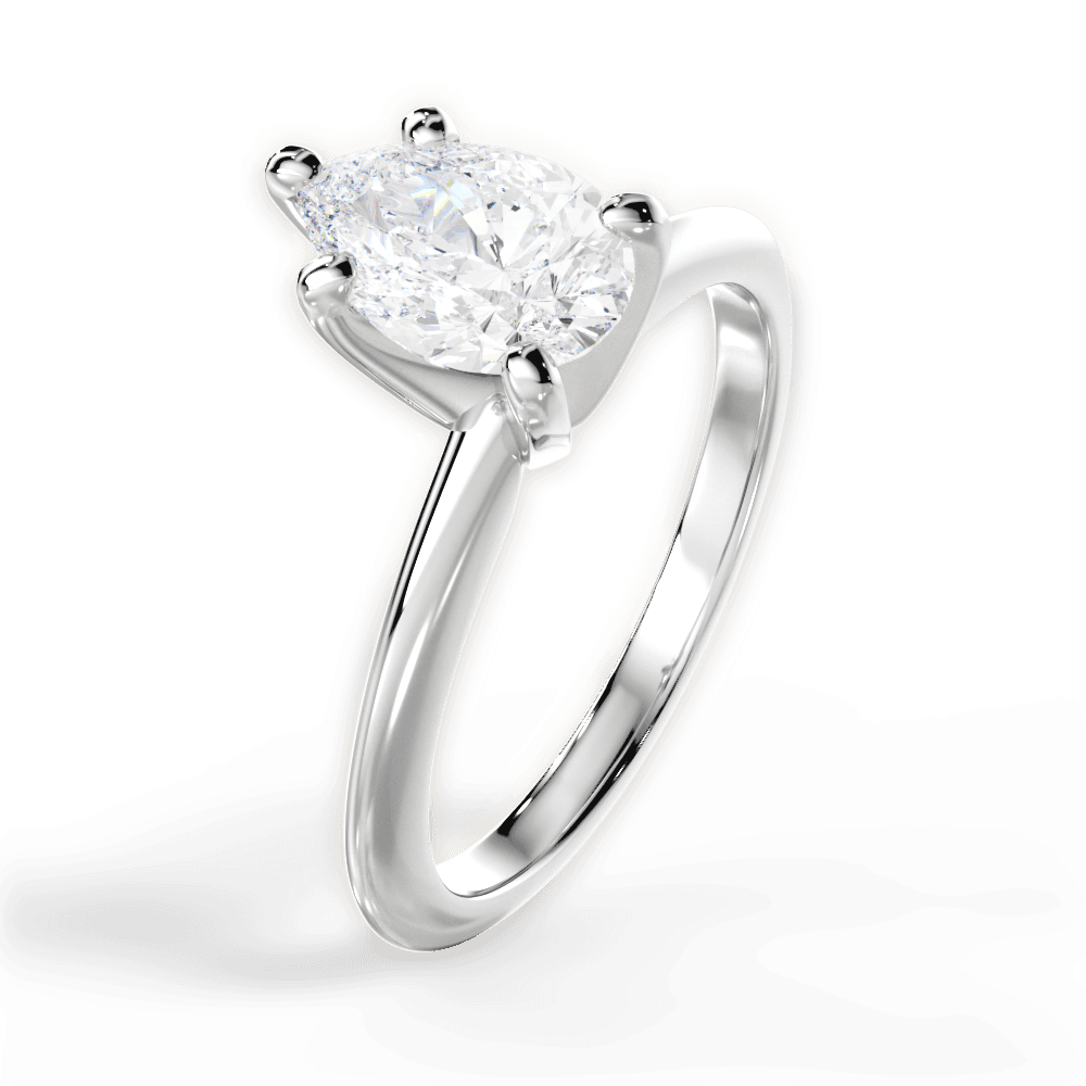 Alicia Pear Cut Lab Grown Diamond 14Kt White Gold Engagement Ring - View 2