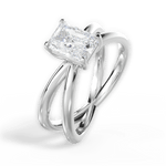 Ada Radiant Cut Lab Grown Diamond Platinum Engagement Ring - View 3
