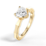 Aaliyah Heart Cut Lab Grown Diamond 18Kt Yellow Gold Engagement Ring - View 4
