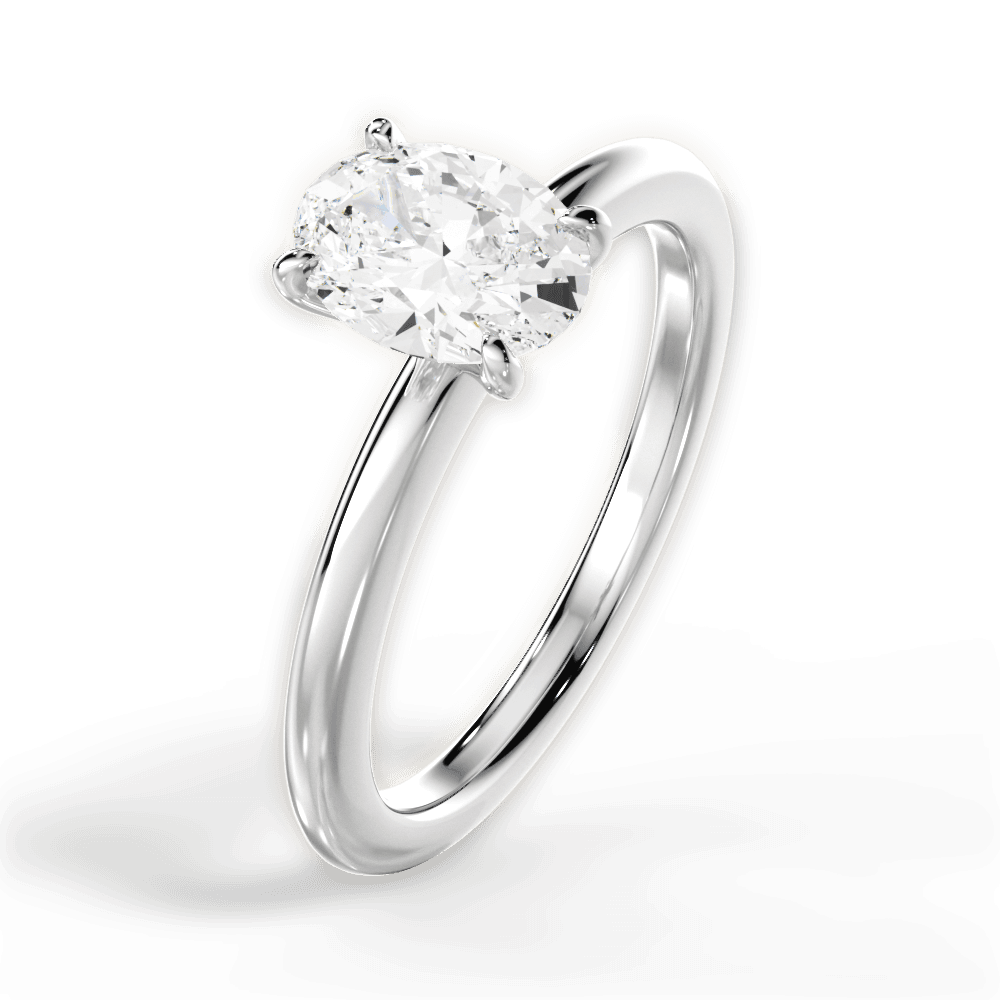 Allison Oval Cut Lab Grown Diamond Platinum Engagement Ring - View 3