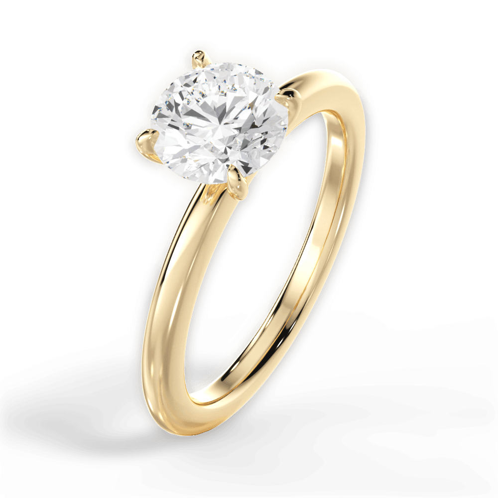Allison Round Cut Lab Grown Diamond 18Kt Yellow Gold Engagement Ring - View 4