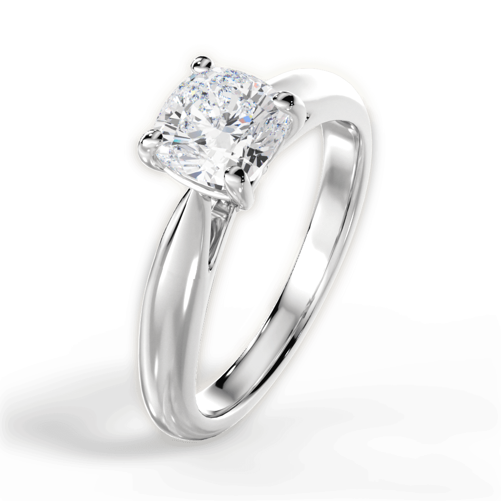 Amy Cushion Cut Lab Grown Diamond 14Kt White Gold Engagement Ring - View 2