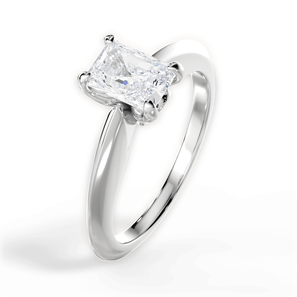 Amanda Radiant Cut Lab Grown Diamond 14Kt White Gold Engagement Ring - View 4