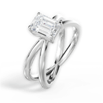 Ada Emerald Cut Lab Grown Diamond 14Kt White Gold Engagement Ring - View 3