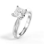 Amanda Princess Cut Lab Grown Diamond 18Kt White Gold Engagement Ring - View 2