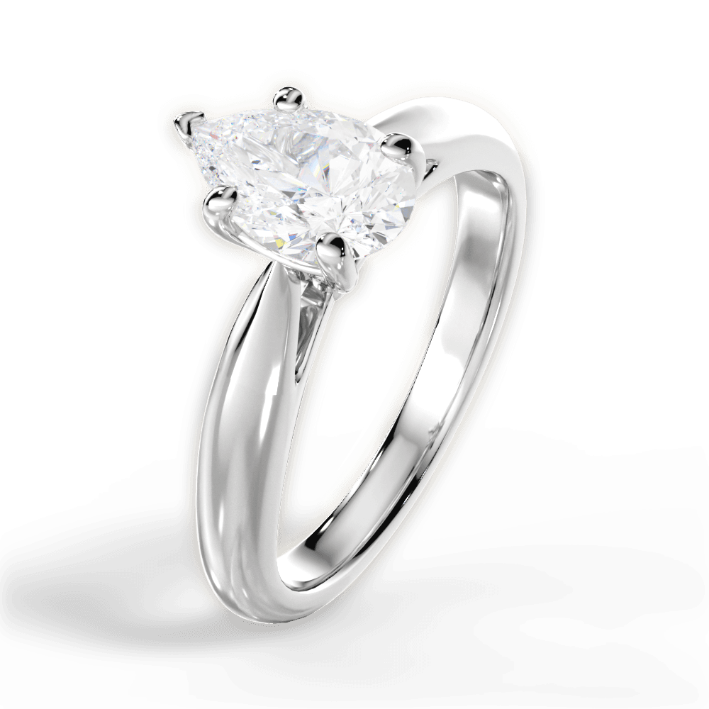 Amy Pear Cut Lab Grown Diamond 14Kt White Gold Engagement Ring - View 3