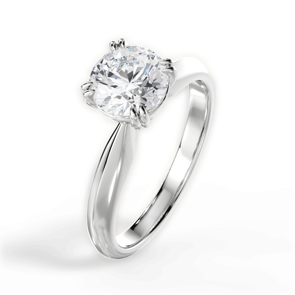 Anastasia Round Cut Lab Grown Diamond 14Kt White Gold Engagement Ring - View 4