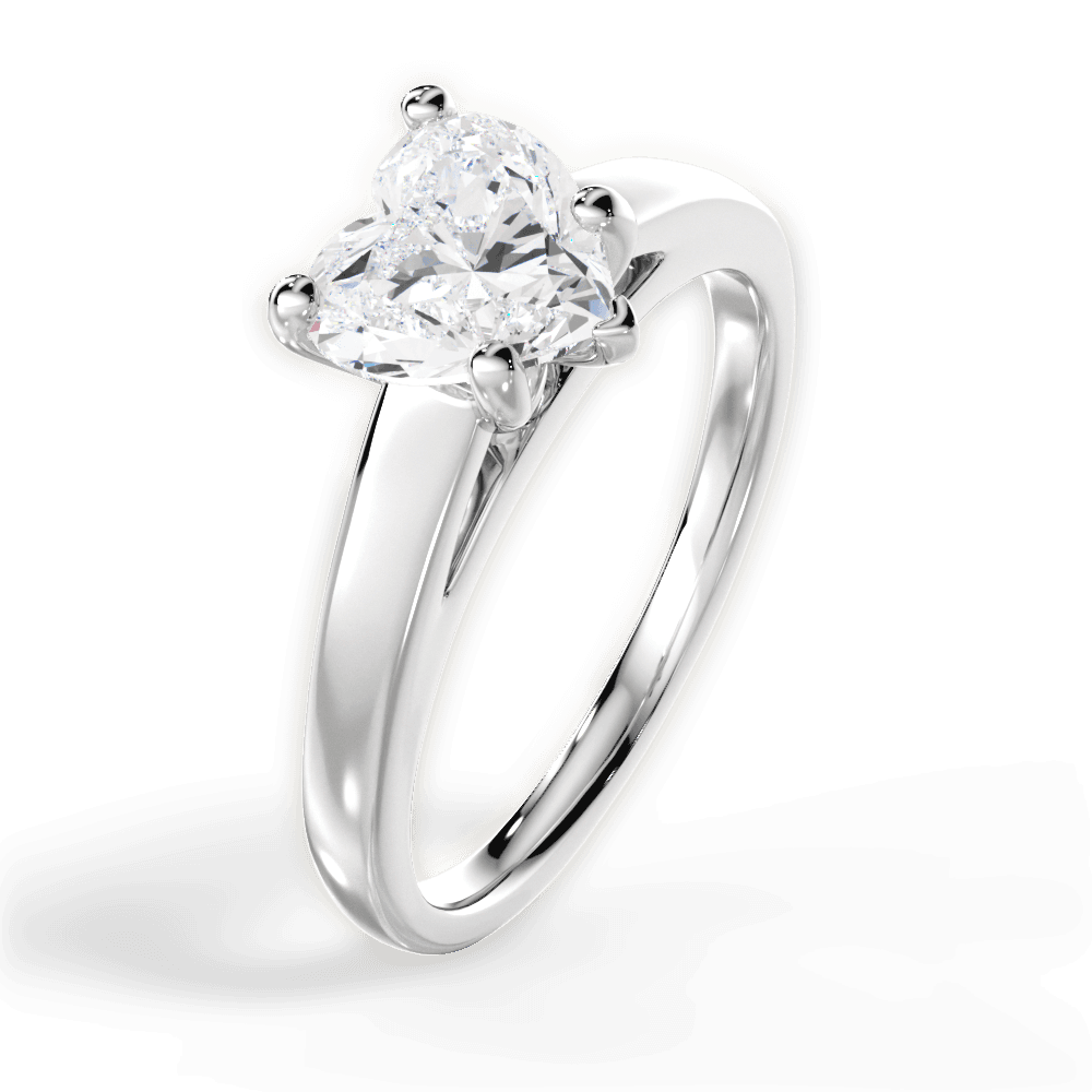Adriana Heart Cut Lab Grown Diamond Platinum Engagement Ring - View 4