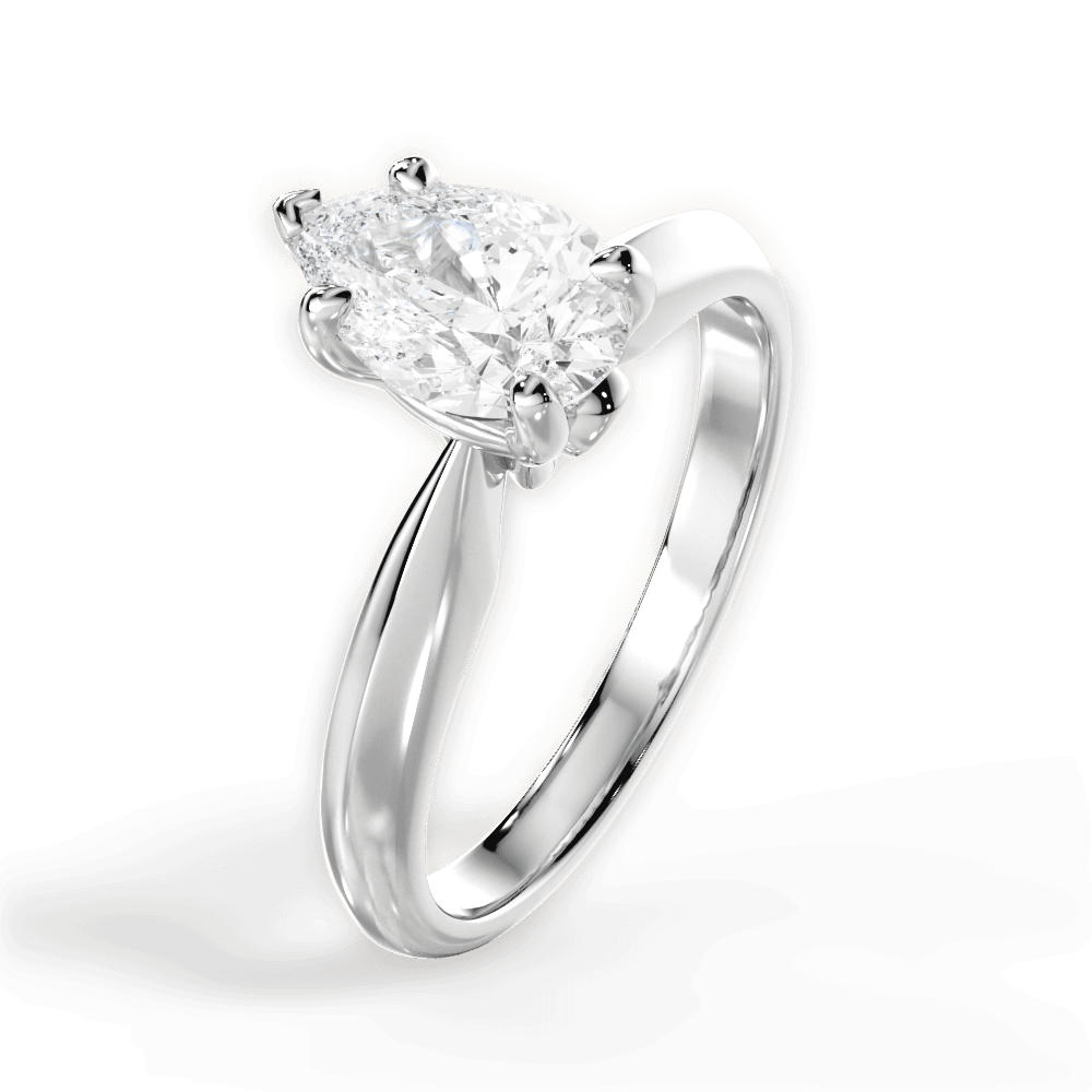 Amanda Pear Cut Lab Grown Diamond 14Kt White Gold Engagement Ring - View 4