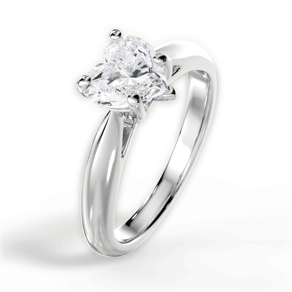 Amy Heart Cut Lab Grown Diamond 18Kt White Gold Engagement Ring - View 2