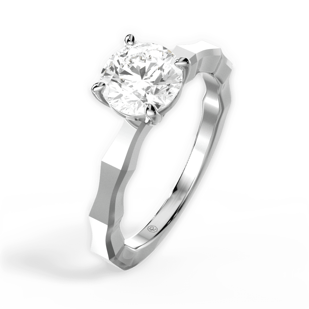 Aaliyah Round Cut Lab Grown Diamond Platinum Engagement Ring - View 3