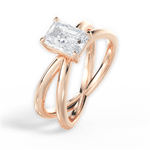 Ada Radiant Cut Lab Grown Diamond 18Kt Rose Gold Engagement Ring - View 3