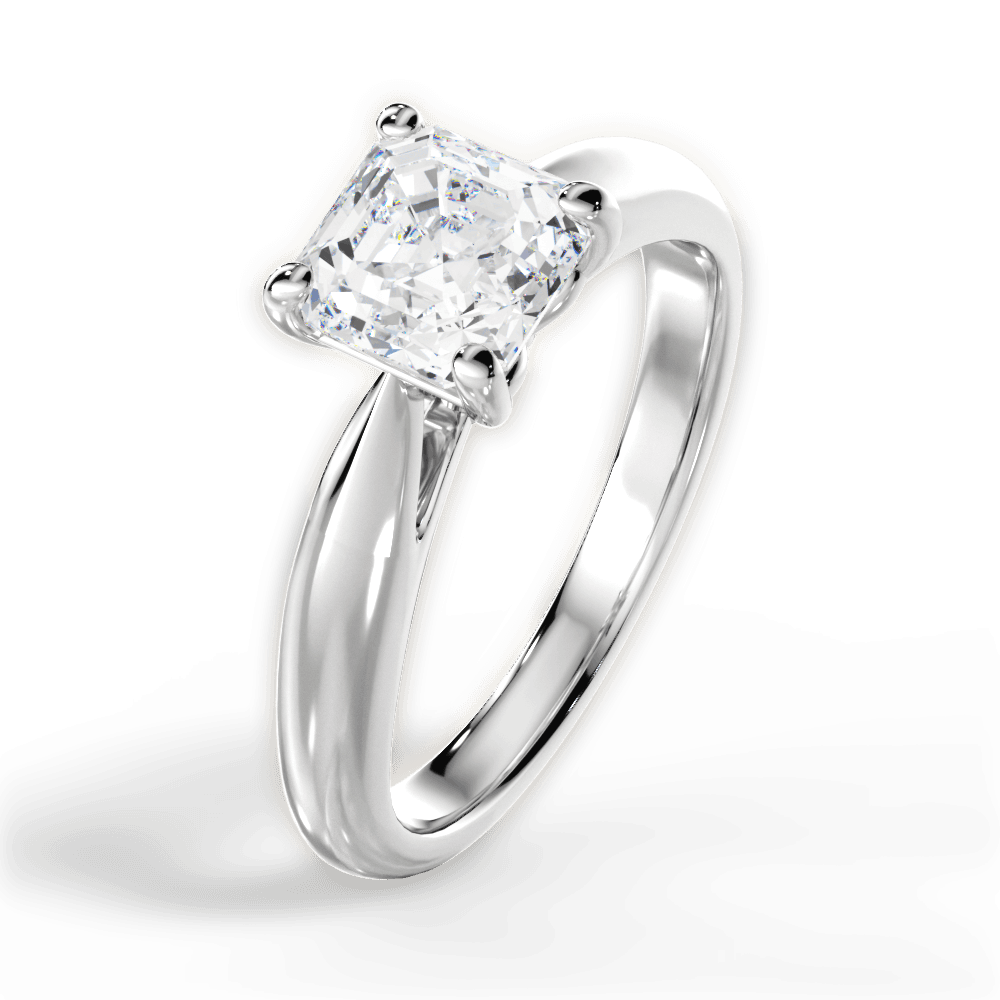 Amy Asscher Cut Lab Grown Diamond 18Kt White Gold Engagement Ring - View 2