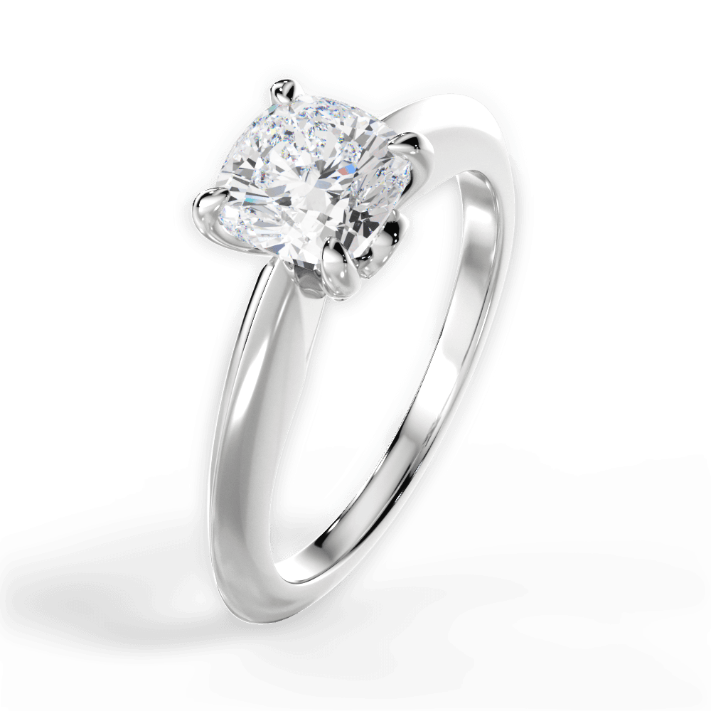 Amanda Cushion Cut Lab Grown Diamond 14Kt White Gold Engagement Ring - View 2