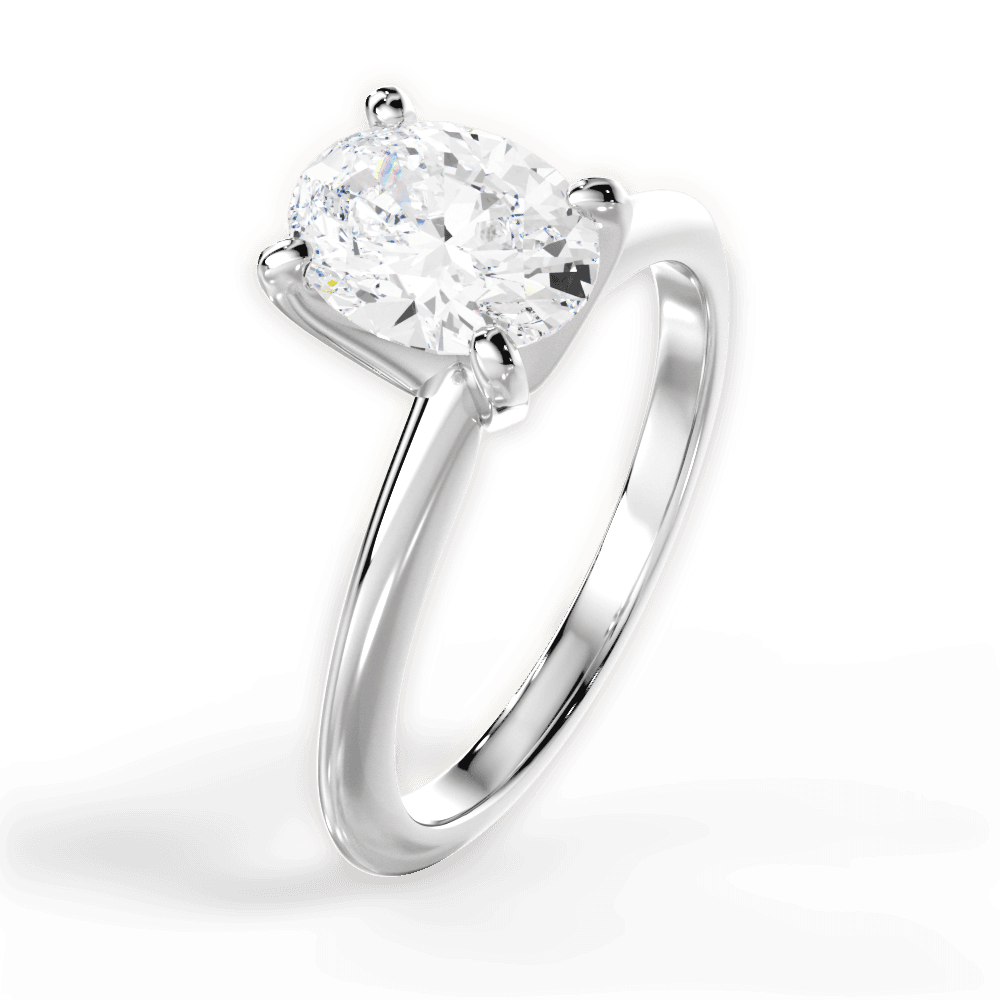 Alicia Oval Cut Lab Grown Diamond 18Kt White Gold Engagement Ring - View 2