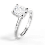 Alicia Oval Cut Lab Grown Diamond 14Kt White Gold Engagement Ring - View 2