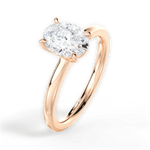 Angela Oval Cut Lab Grown Diamond 18Kt Rose Gold Engagement Ring - View 2