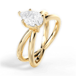 Ada Pear Cut Lab Grown Diamond 18Kt Yellow Gold Engagement Ring - View 3
