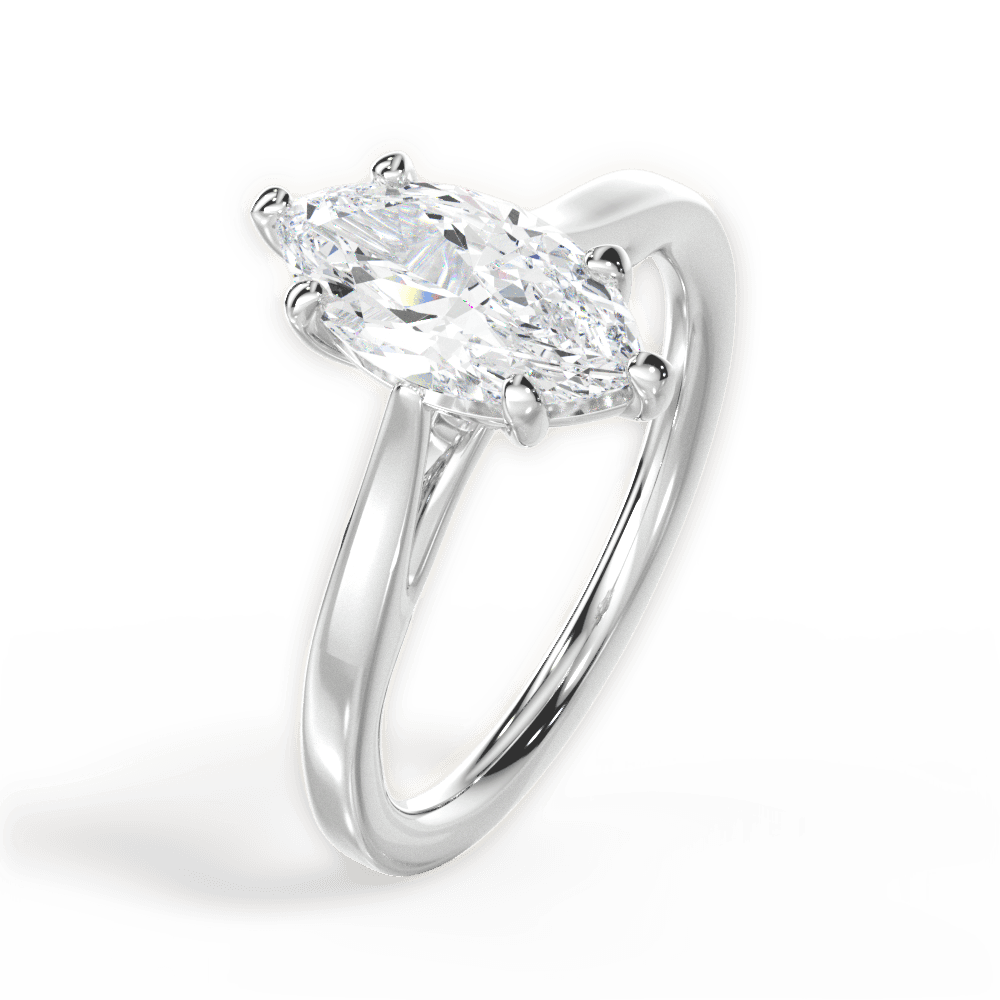 Angie Marquise Cut Lab Grown Diamond 14Kt White Gold Engagement Ring - View 3