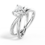 Ada Heart Cut Lab Grown Diamond Platinum Engagement Ring - View 3