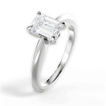 Amanda Emerald Cut Lab Grown Diamond 14Kt White Gold Engagement Ring - View 3