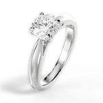 Amy Round Cut Lab Grown Diamond 14Kt White Gold Engagement Ring - View 3
