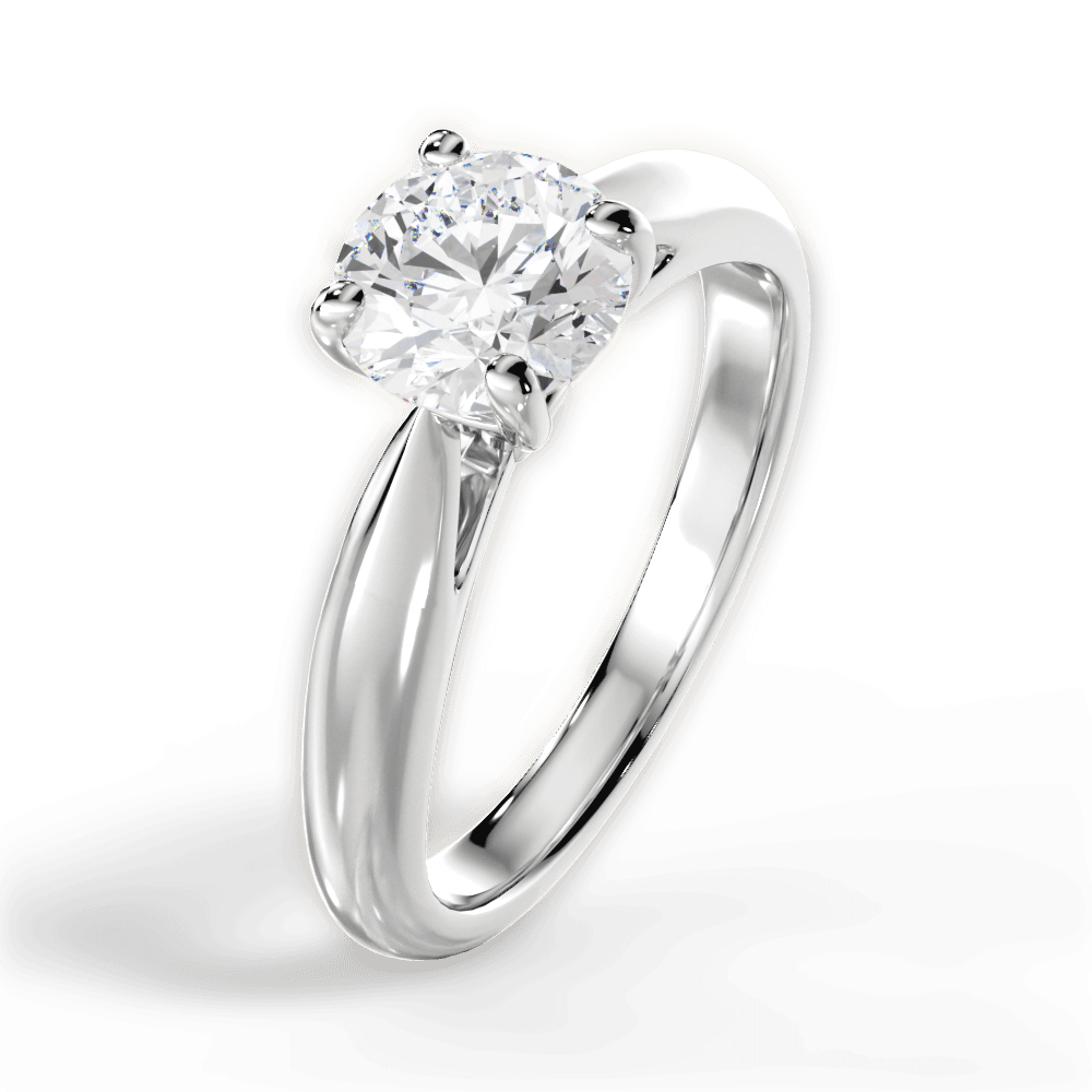 Amy Round Cut Lab Grown Diamond 14Kt White Gold Engagement Ring - View 3