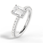 Elsie Emerald Cut Lab Grown Diamond 18Kt White Gold Engagement Ring - View 4