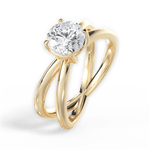 Ada Round Cut Lab Grown Diamond 18Kt Yellow Gold Engagement Ring - View 4