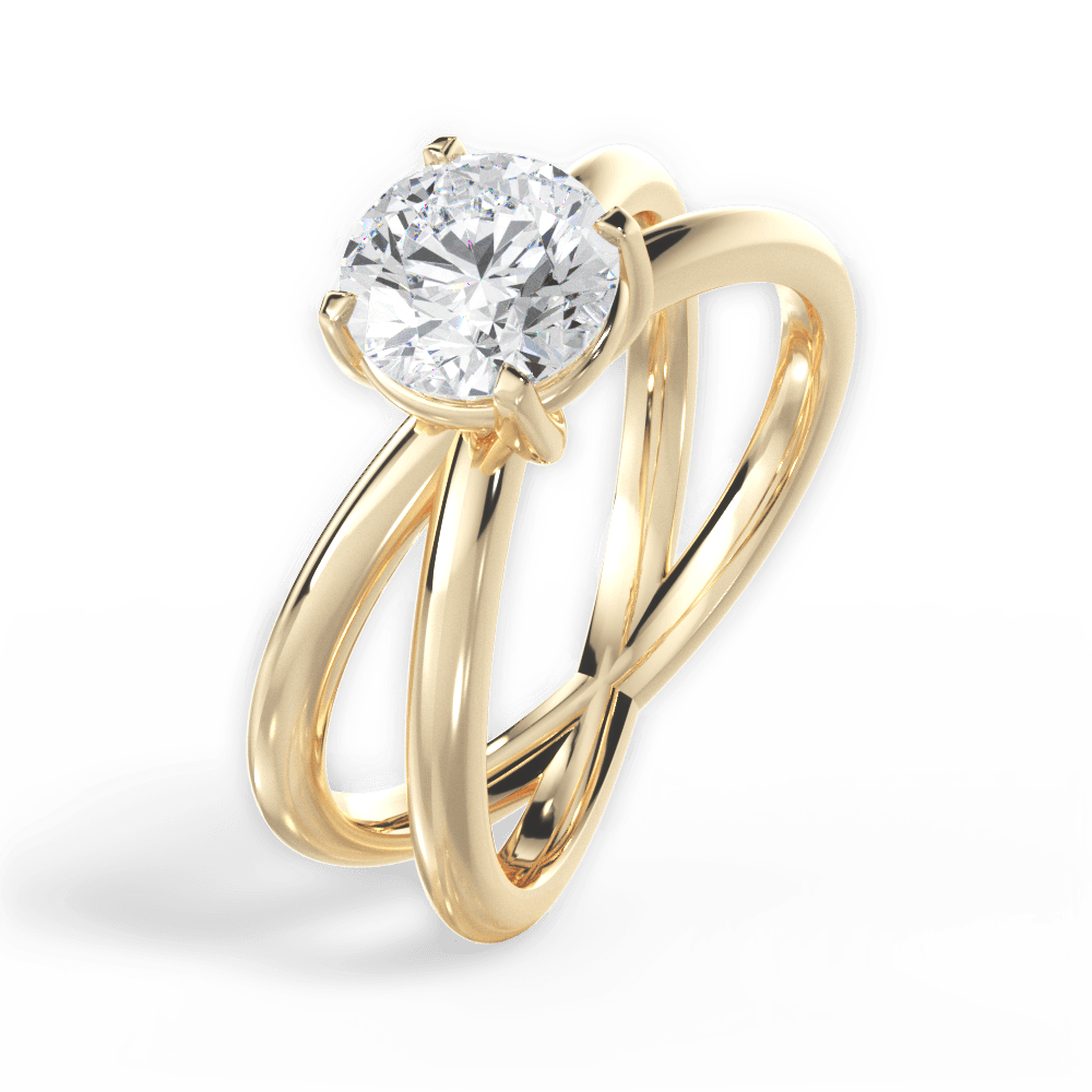 Ada Round Cut Lab Grown Diamond 18Kt Yellow Gold Engagement Ring - View 4