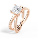 Ada Princess Cut Lab Grown Diamond 18Kt Rose Gold Engagement Ring - View 2