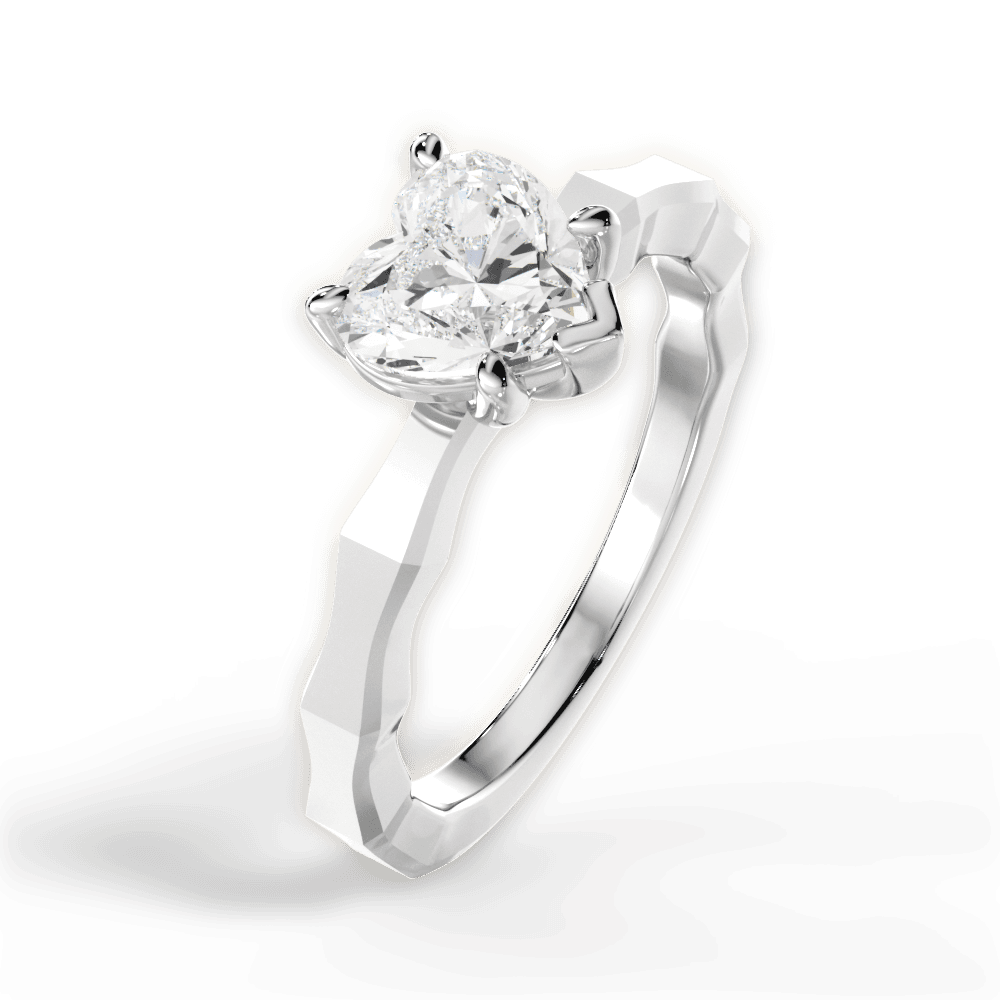 Aaliyah Heart Cut Lab Grown Diamond Platinum Engagement Ring - View 4
