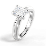 Amy Emerald Cut Lab Grown Diamond 14Kt White Gold Engagement Ring - View 3
