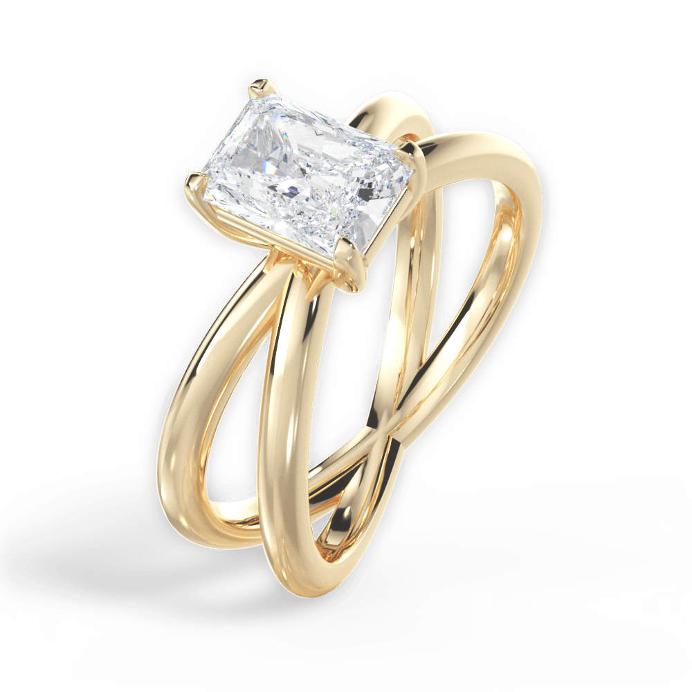 Ada Radiant Cut Lab Grown Diamond 18Kt Yellow Gold Engagement Ring - View 4
