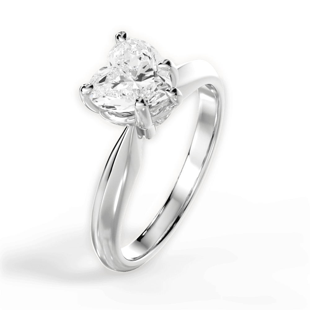 Amanda Heart Cut Lab Grown Diamond 14Kt White Gold Engagement Ring - View 4
