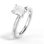 Allison Emerald Cut Lab Grown Diamond 18Kt White Gold Engagement Ring - View 3