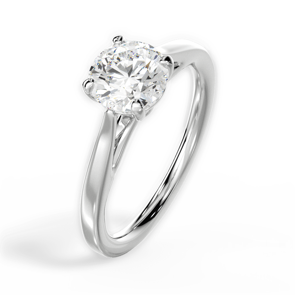 Angie Round Cut Lab Grown Diamond 18Kt White Gold Engagement Ring - View 2