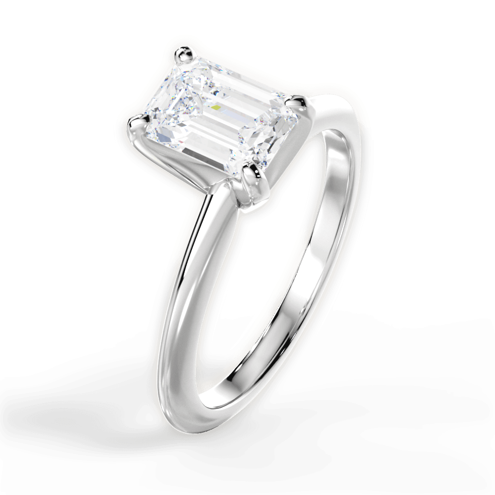 Alicia Emerald Cut Lab Grown Diamond 14Kt White Gold Engagement Ring - View 4