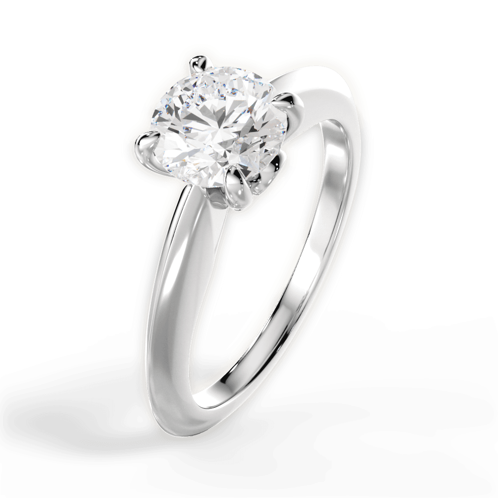 Amanda Round Cut Lab Grown Diamond 14Kt White Gold Engagement Ring - View 4